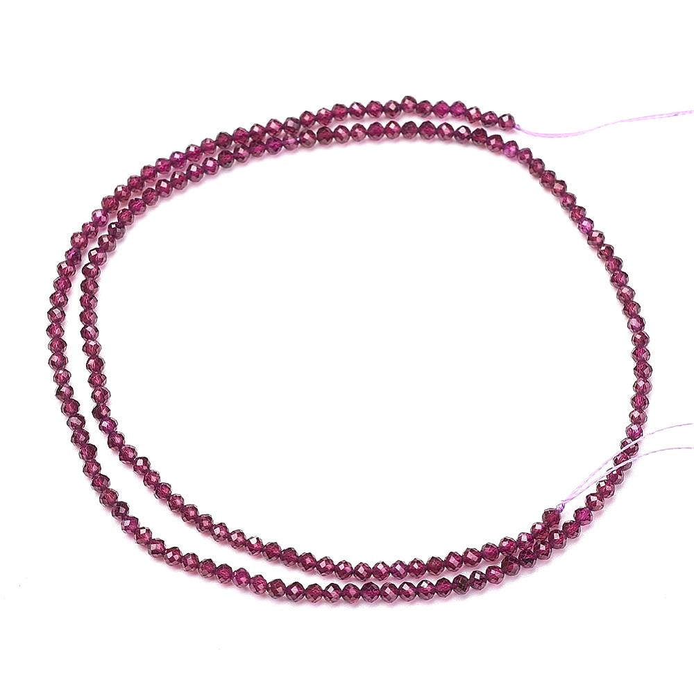 Red Garnet Beads Faceted Round 2mm Strand Of 180+