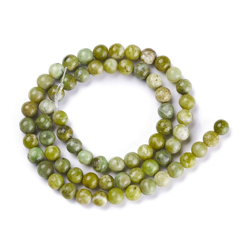 Green Vesuvianite Beads Plain Round 6mm Strand Of 65+