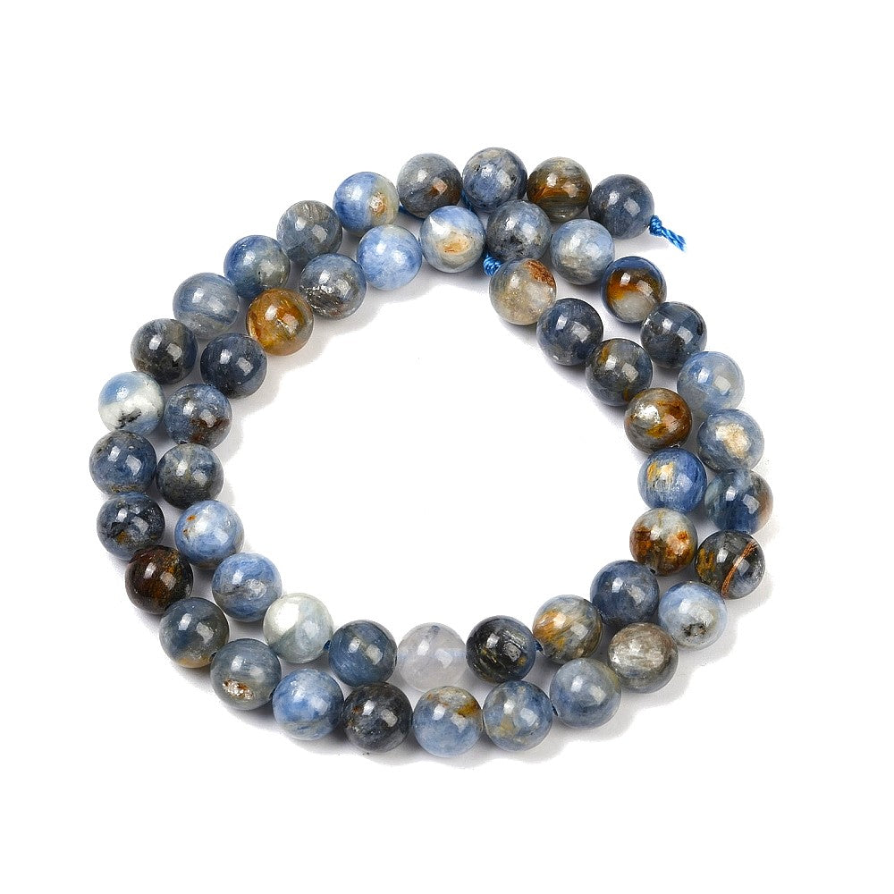 Blue Kyanite Beads Plain Round 8mm Strand Of 45+