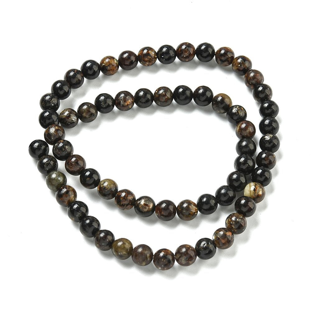 Dark Brown Phlogopite Beads Plain Round 6mm Strand Of 65+