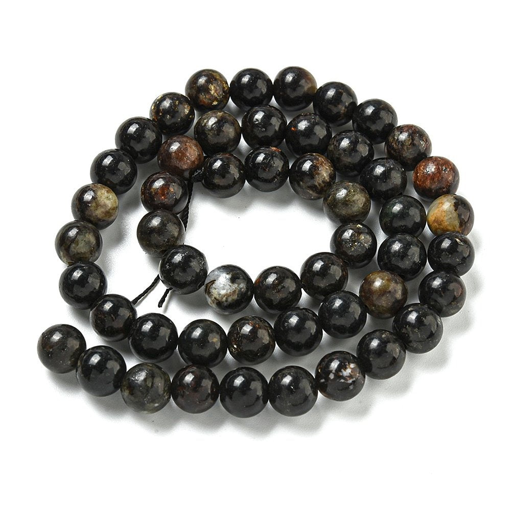 Dark Brown Phlogopite Beads Plain Round 8mm Strand Of 45+