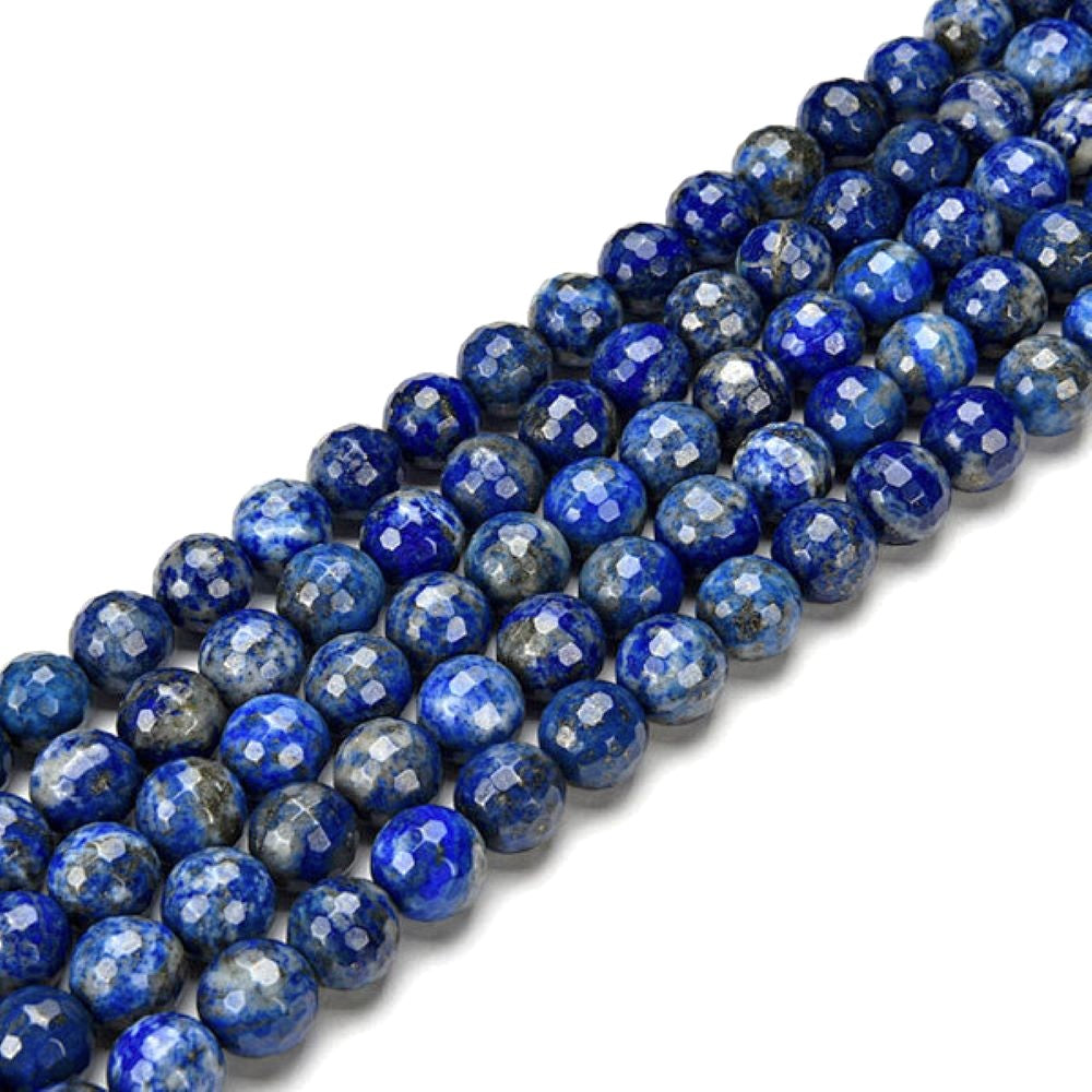 Blue Lapis Lazuli Beads Faceted Round 6mm Strand Of 62+
