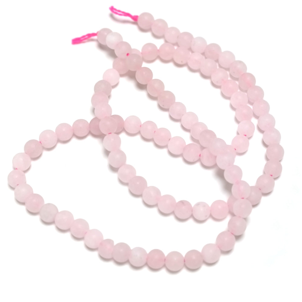 Pink Rose Quartz Beads Plain Round 4mm Frosted Strand Of 85+