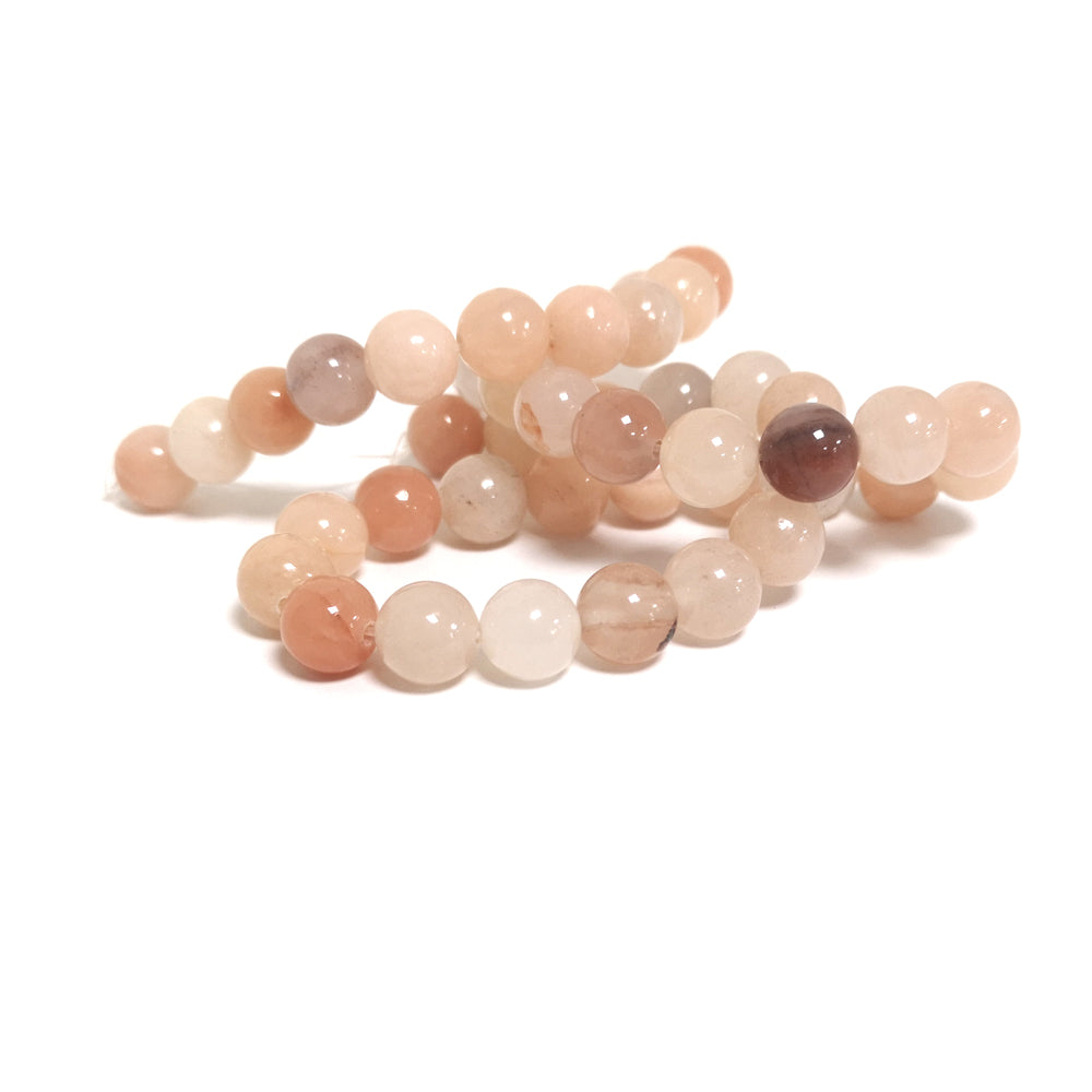 Peach Aventurine Beads Plain Round 8mm Strand Of 43+
