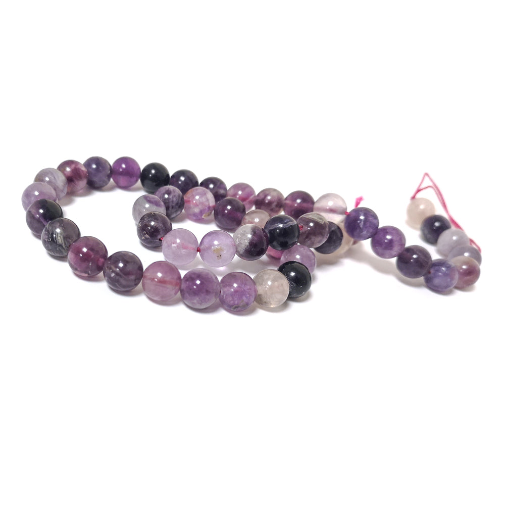 Purple/Lilac Fluorite Beads Plain Round 8mm Strand Of 45+
