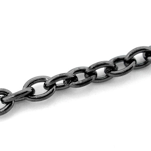 Metal Alloy Cable Chain 10M Black 2mm x 3mm Open Links