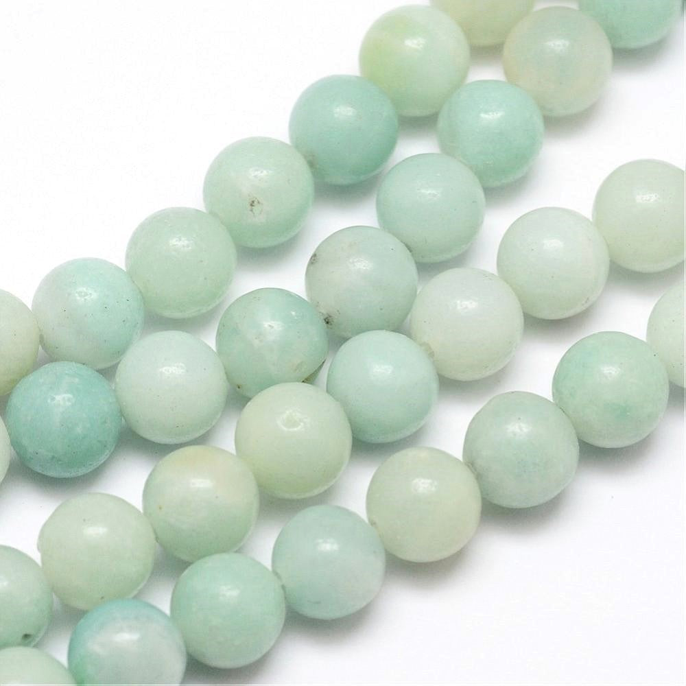 A strand of 90+ amazonite beads, pale green in colour, 4mm in size, round shaped