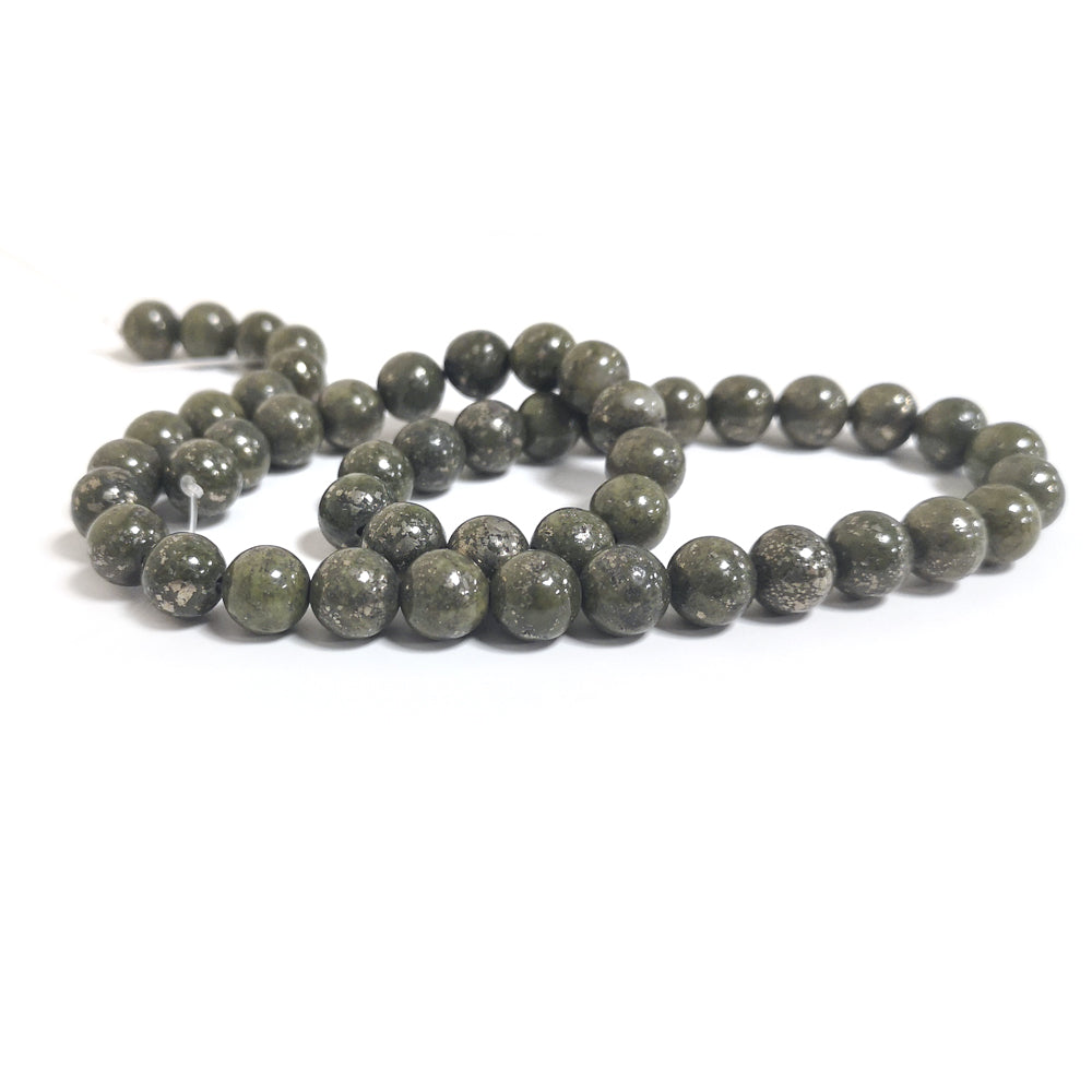 Green Lizardite Beads Plain Round 8mm Strand Of 45+
