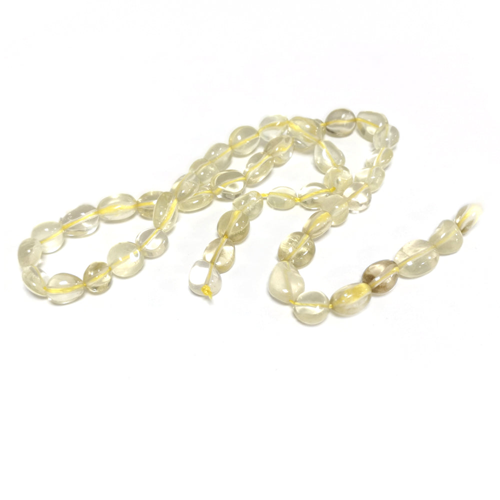 Clear Lemon Quartz Beads Smooth Nugget 8x12-7x8mm Strand Of 45+