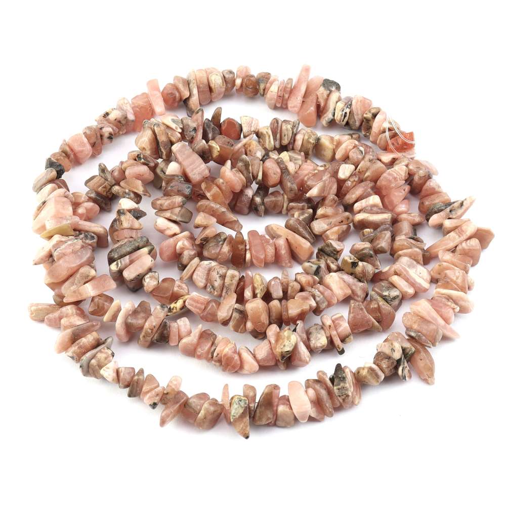 Pink/Grey Rhodochrosite Beads Chip 5-8mm Strand Of 200+