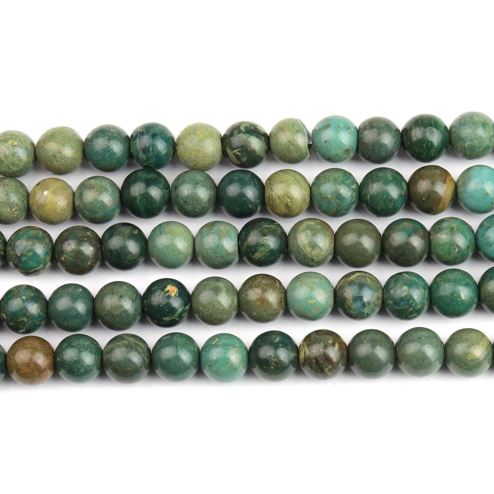 Green Verdite Beads Plain Round 6mm Strand Of 60+