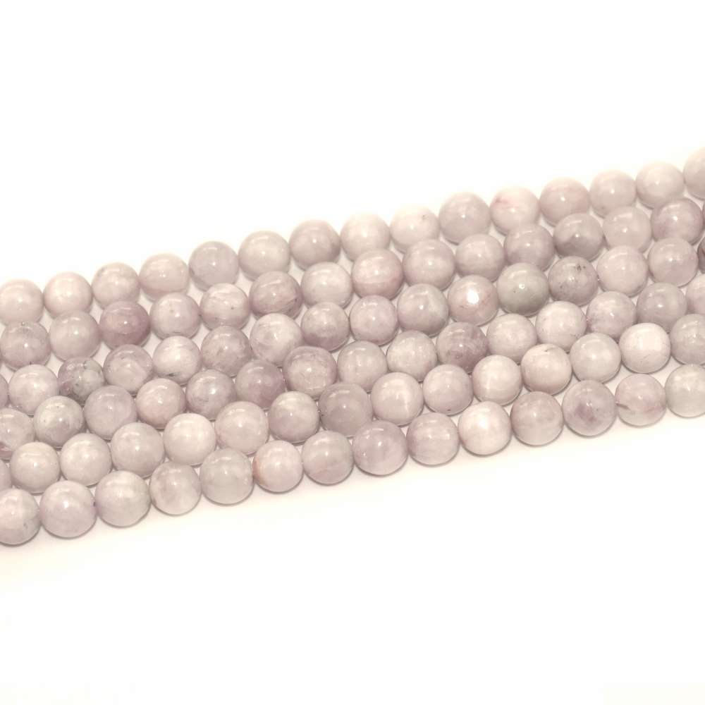 Pale Lilac Kunzite Spodumene Beads Plain Round 6mm Strand Of 60+