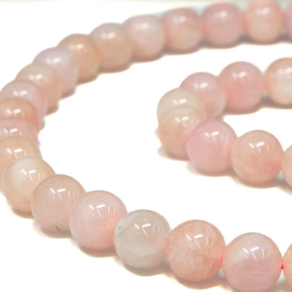 Pink Morganite Beads Plain Round 6mm Strand Of 60+