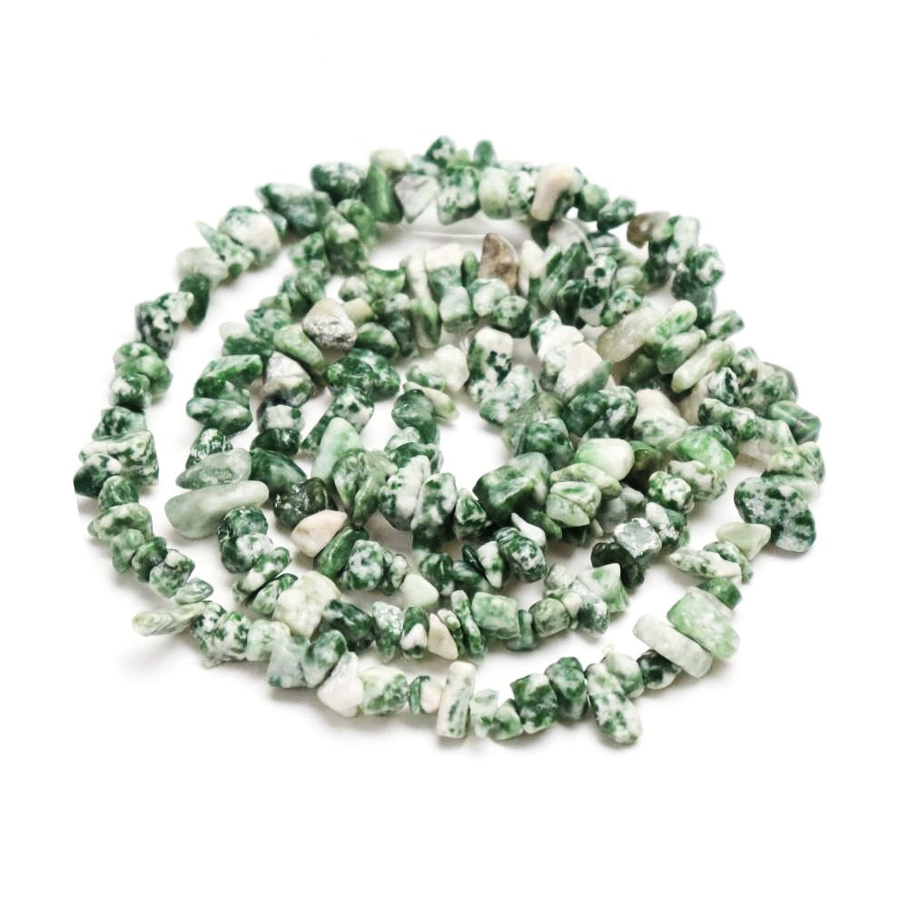 Green/White Camouflage Jasper Beads Chip 5-8mm Strand Of 200+