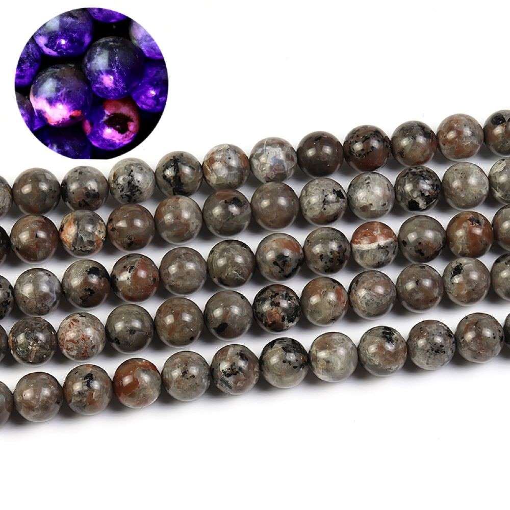 Brown/Colour Change Yooperlite Beads Plain Round 6mm Strand Of 60+