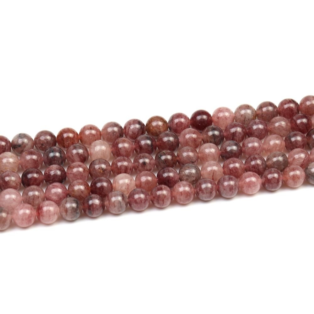 Red Lepidocrocite Beads Plain Round 6mm Strand Of 60+