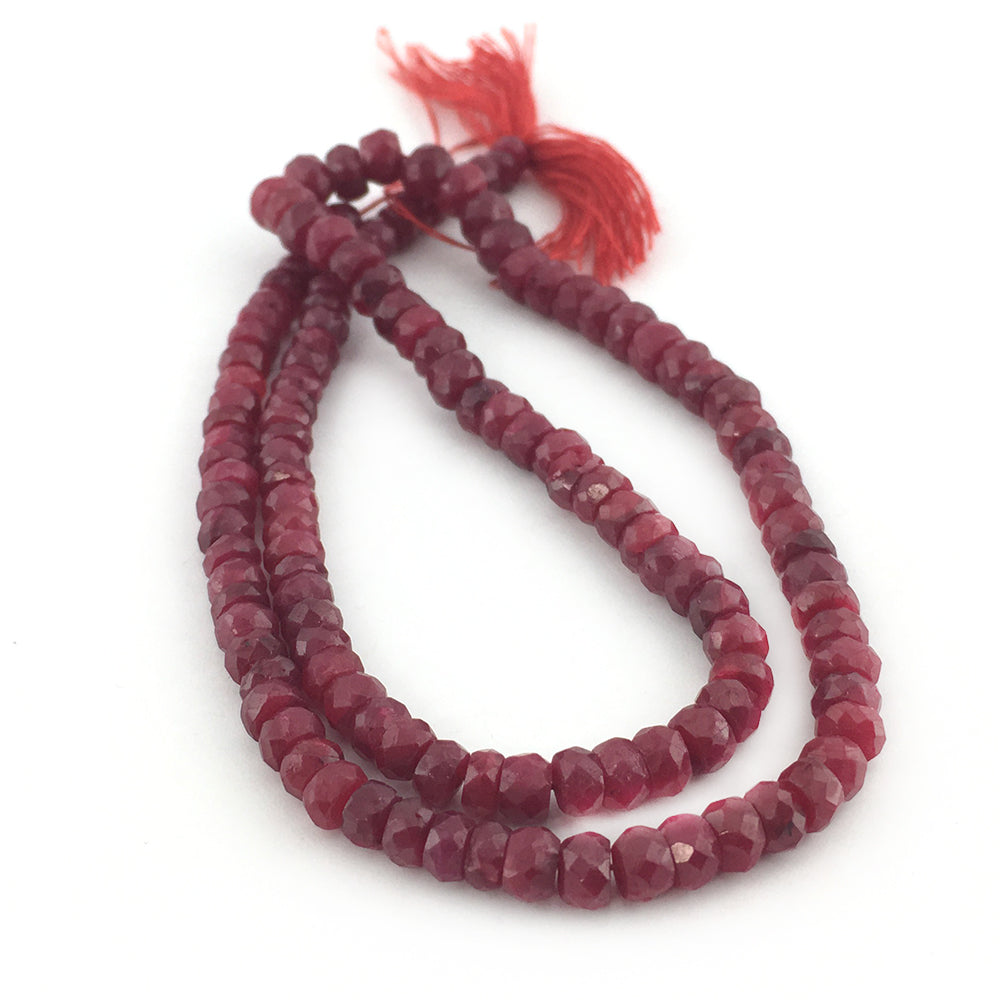 Dark Red Ruby Beads Faceted Rondelle Approx 3x4mm Strand Of 100+