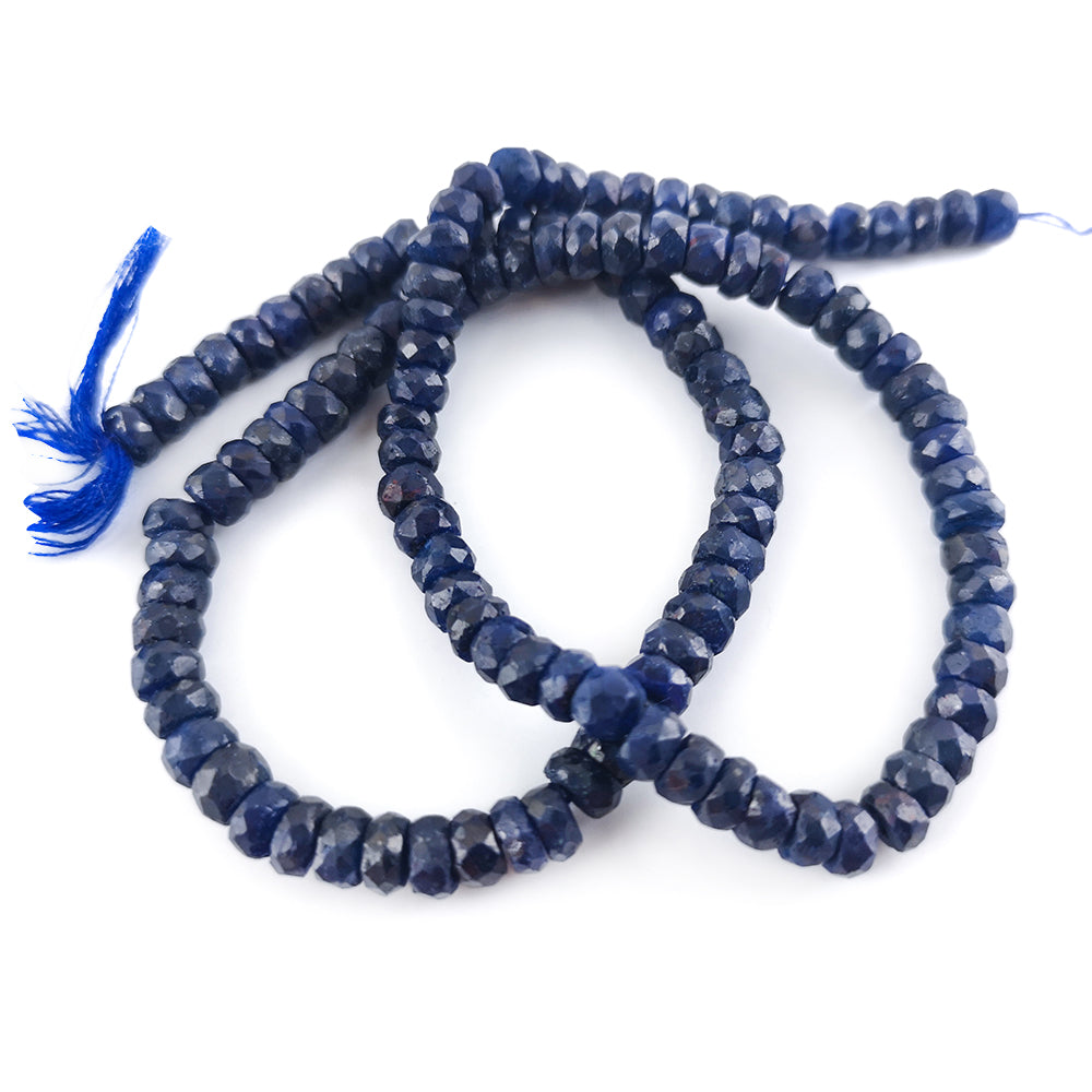 Dark Blue Sapphire Beads Faceted Rondelle Approx 3x4mm Strand Of 100+