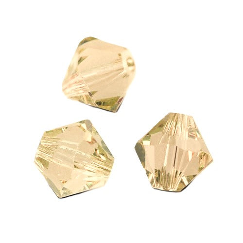 Pale Taupe Czech Crystal Beads Faceted Bicone 3mm Strand Of 100+