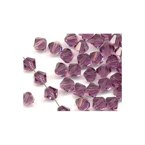 Dull Magenta Czech Crystal Beads Faceted Bicone 4mm Strand Of 75+