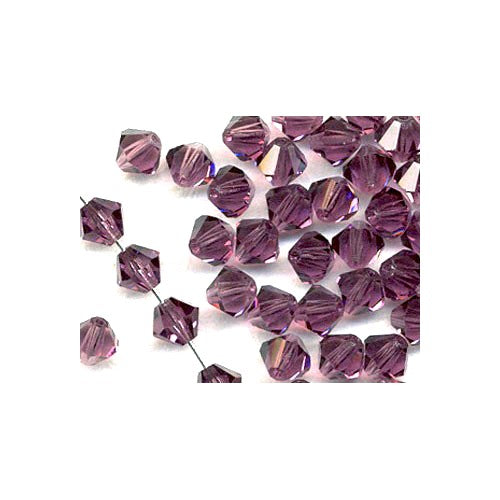 Dark Purple Czech Crystal Beads Faceted Bicone 3mm Strand Of 125+
