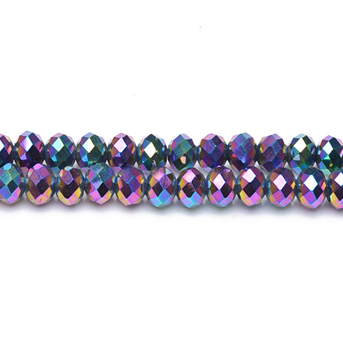 Rainbow Czech Crystal Beads Faceted Rondelle 3x4mm Strand Of 120+