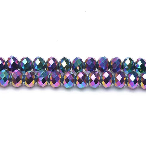 Rainbow Czech Crystal Beads Faceted Rondelle 4x6mm Strand Of 79+