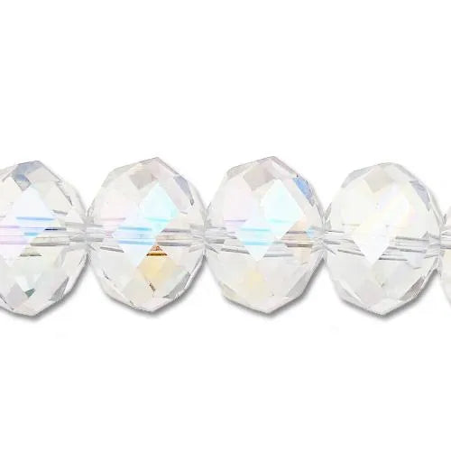 Clear Czech Crystal Beads Faceted Rondelle 3x4mm AB Strand Of 120+