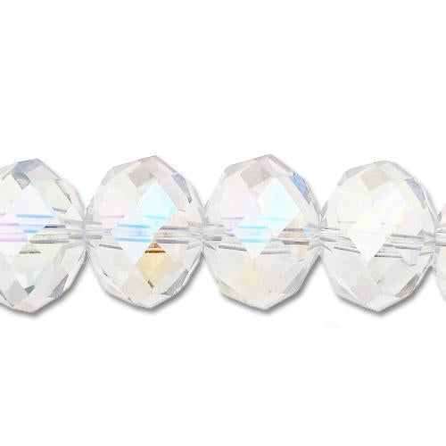 Clear Czech Crystal Beads Faceted Rondelle 6x8mm AB Strand Of 64+