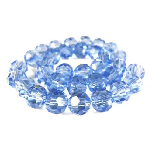 Pale Blue Czech Crystal Beads Faceted Round 6mm Strand Of 93+
