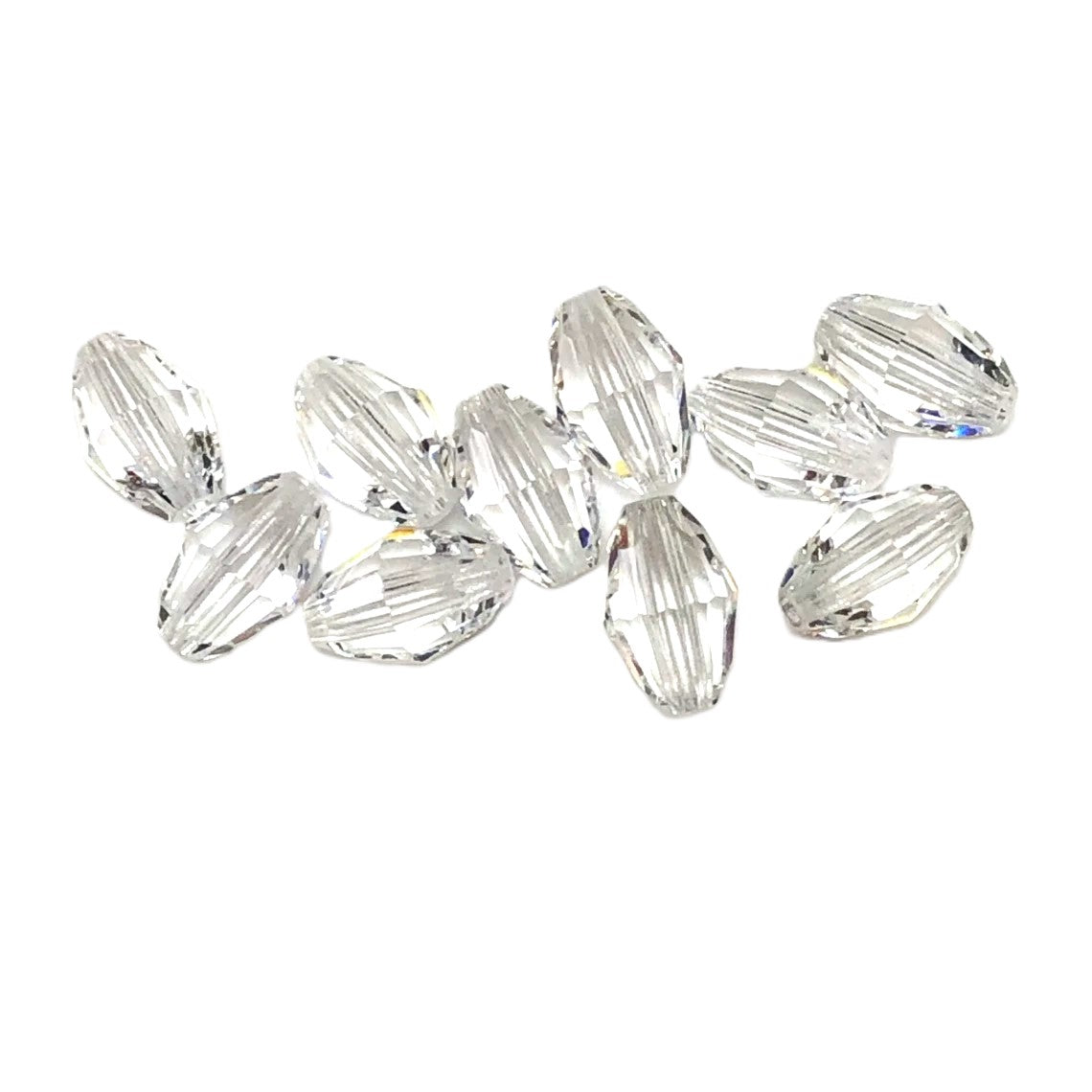 Clear Czech Crystal Beads Faceted Rice 4x6mm AB Strand Of 70+