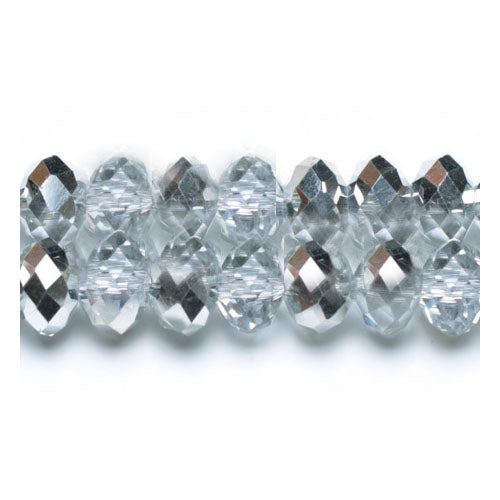 Clear/Silver Czech Crystal Beads Faceted Rondelle 3x4mm Strand Of 120+