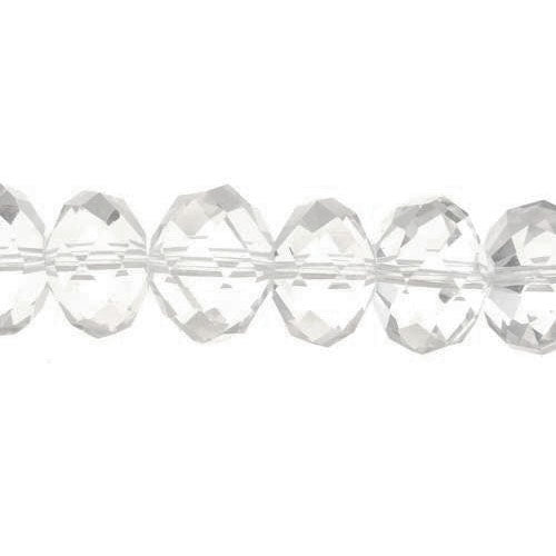 Clear Czech Crystal Beads Faceted Rondelle 4x6mm Strand Of 90+