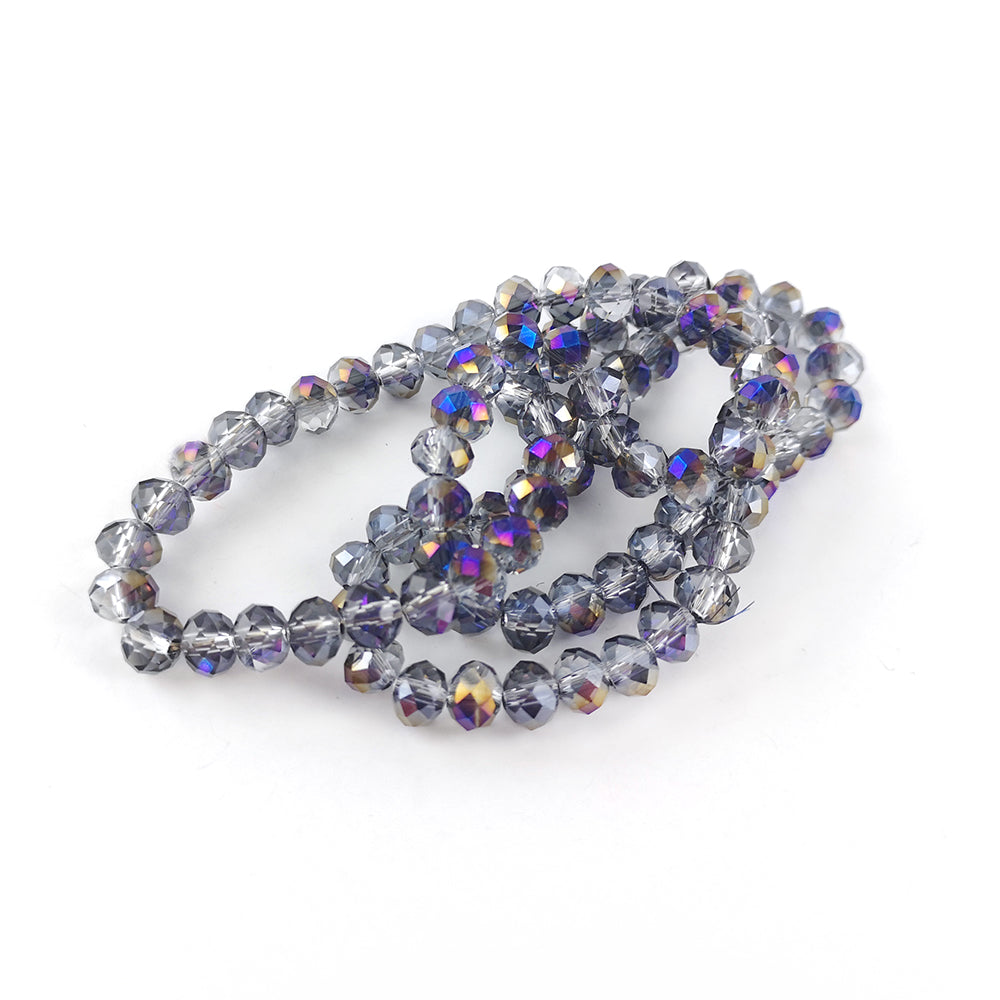 Purple Czech Crystal Beads Faceted Rondelle 4x6mm Strand Of 90+