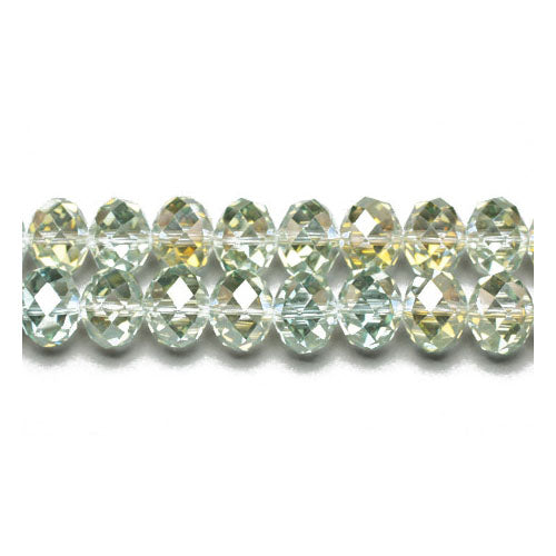 Yellow/Green Czech Crystal Beads Faceted Rondelle 3x4mm Strand Of 120+