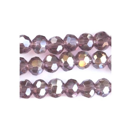 Purple Czech Crystal Beads Faceted Round 4mm AB Strand Of 95+