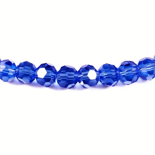 Dark Blue Czech Crystal Beads Faceted Round 6mm Strand Of 95+