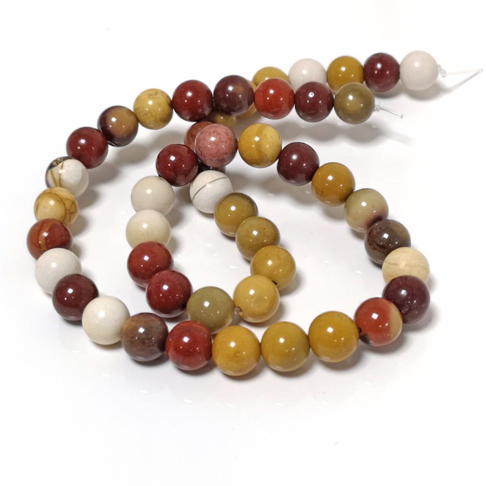 Multicolour Mookaite Beads Plain Round 8mm Strand Of 45+