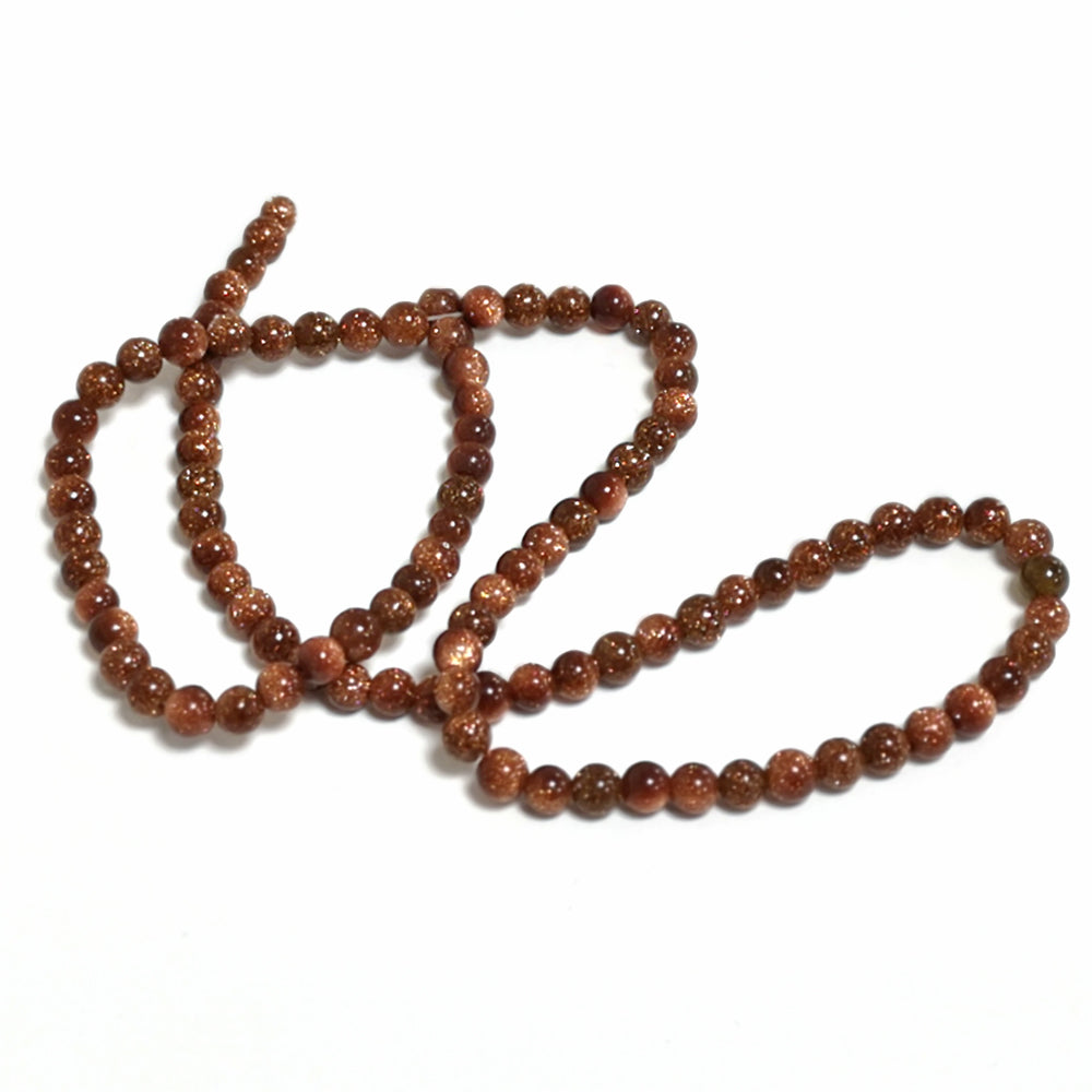 Brown Goldstone Beads Plain Round 4mm Strand Of 87+