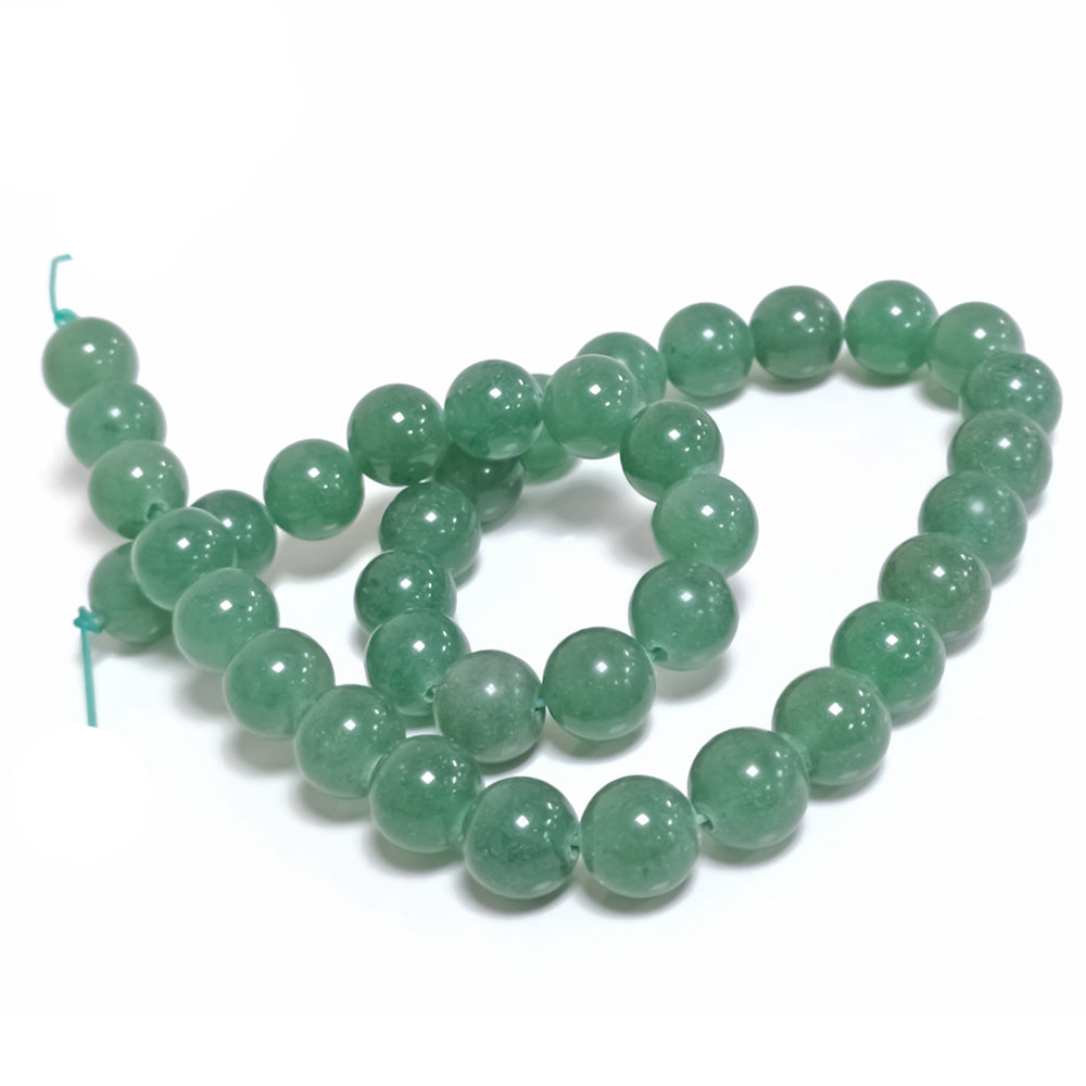 Green Aventurine Beads Plain Round 10mm Strand Of 38+