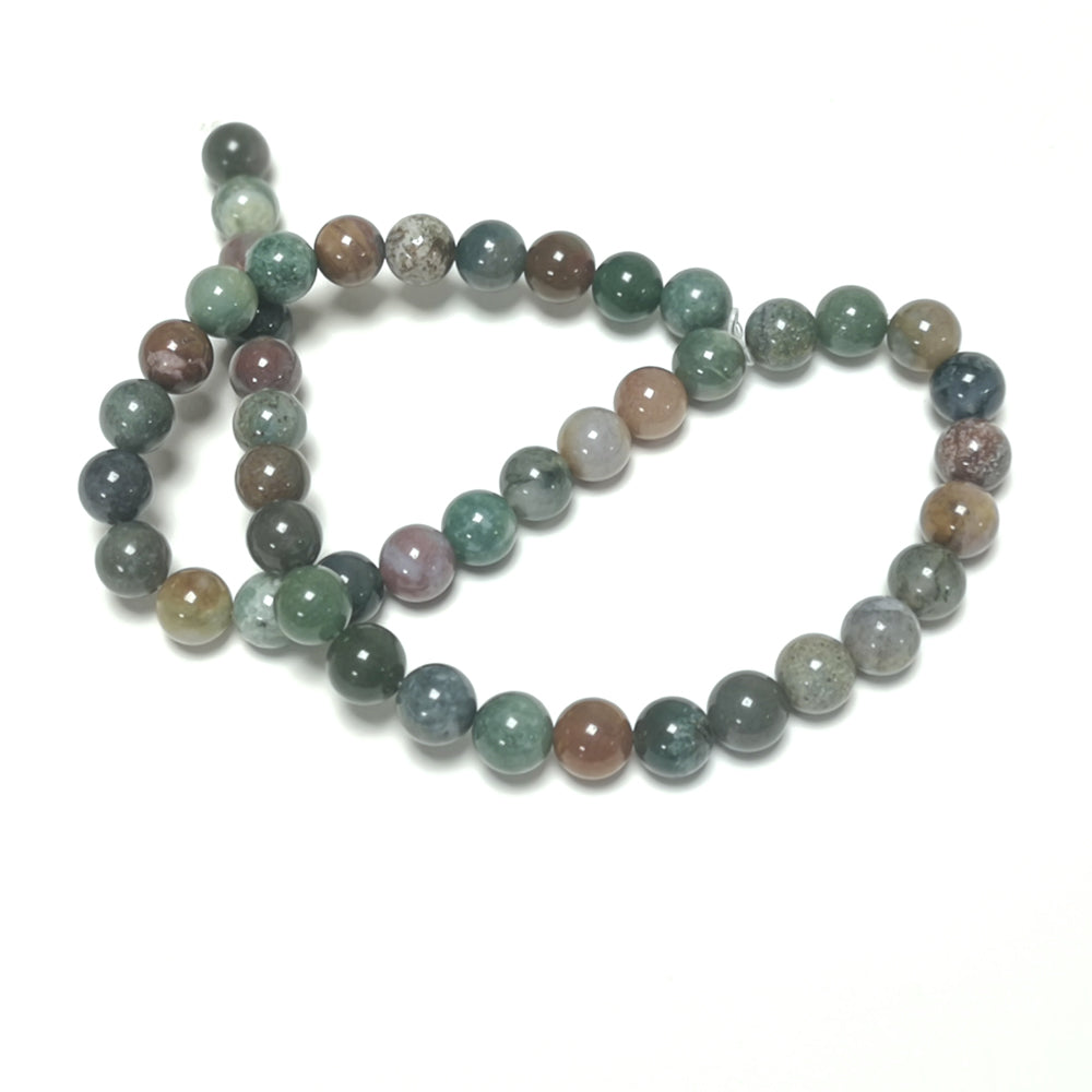 A strand of 45+ fancy jasper beads, multi-coloured, beads, 8mm in size, round shaped