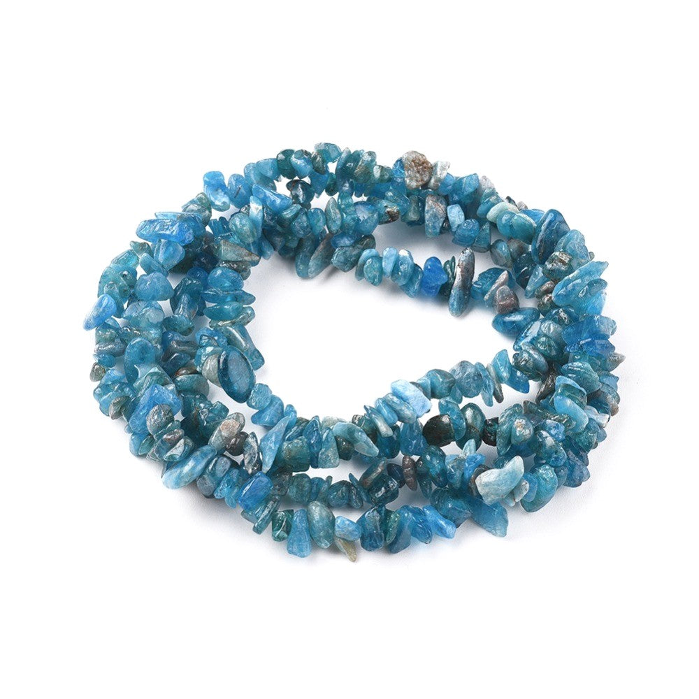 Teal Blue Apatite Beads Chip 5-8mm Long Strand Of 195+