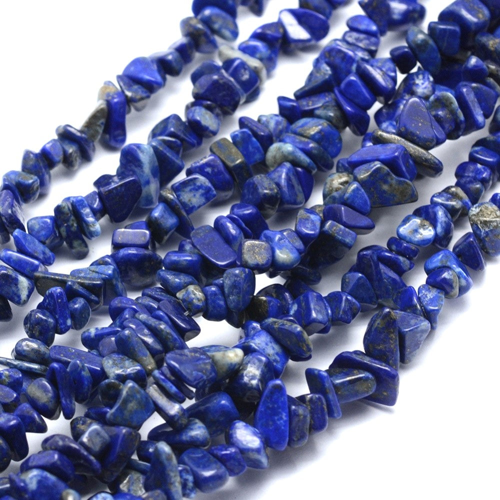 A strand of 240+ Lapis Lazuli Beads beads, blue in colour, 5-8mm in size, chip shaped