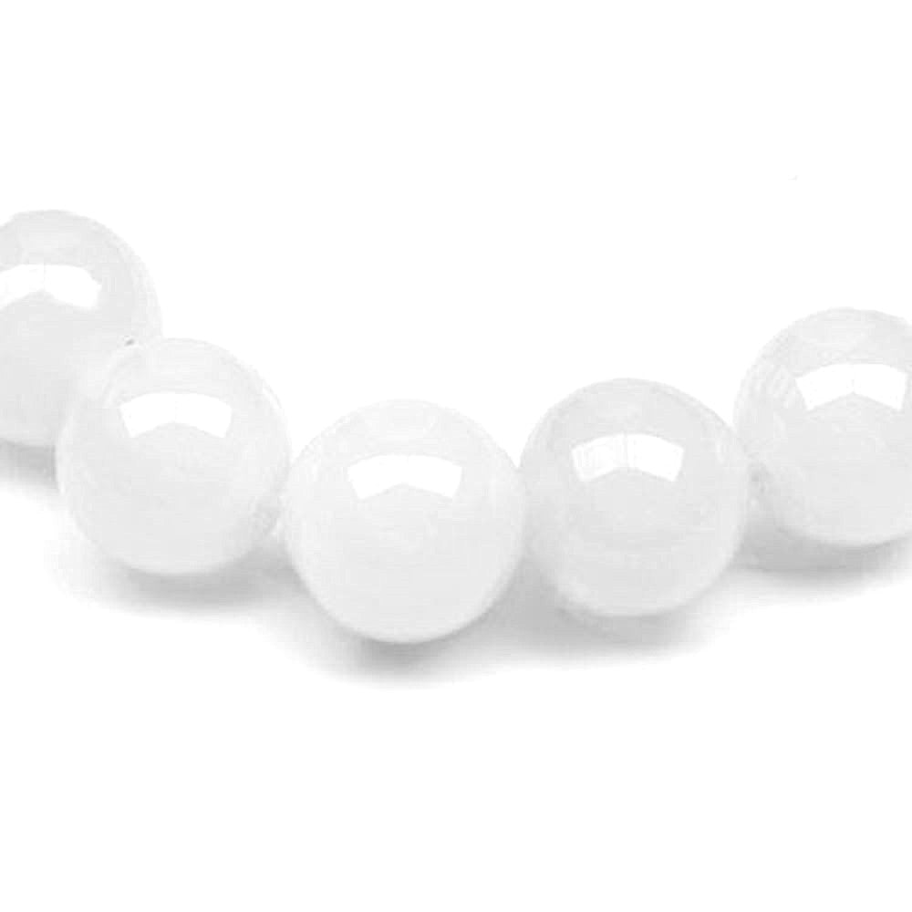 White Agate Beads Plain Round 6mm Strand Of 62+