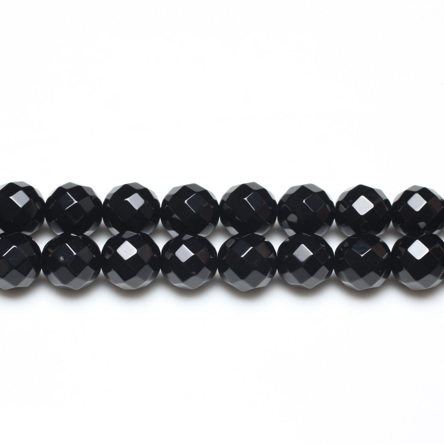 Black Onyx Beads Faceted Round 6mm Strand Of 60+