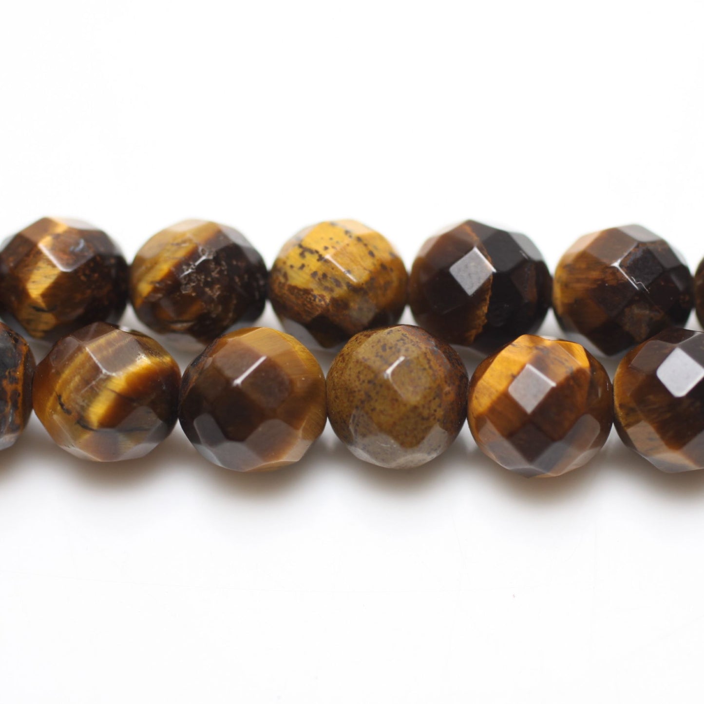Yellow/Brown Tiger Eye Beads Faceted Round 6mm Strand Of 62+