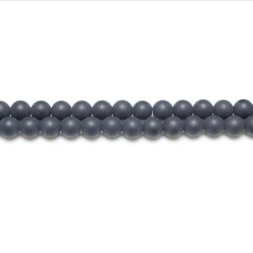 Black Onyx Beads Plain Round 4mm Frosted Strand Of 95+