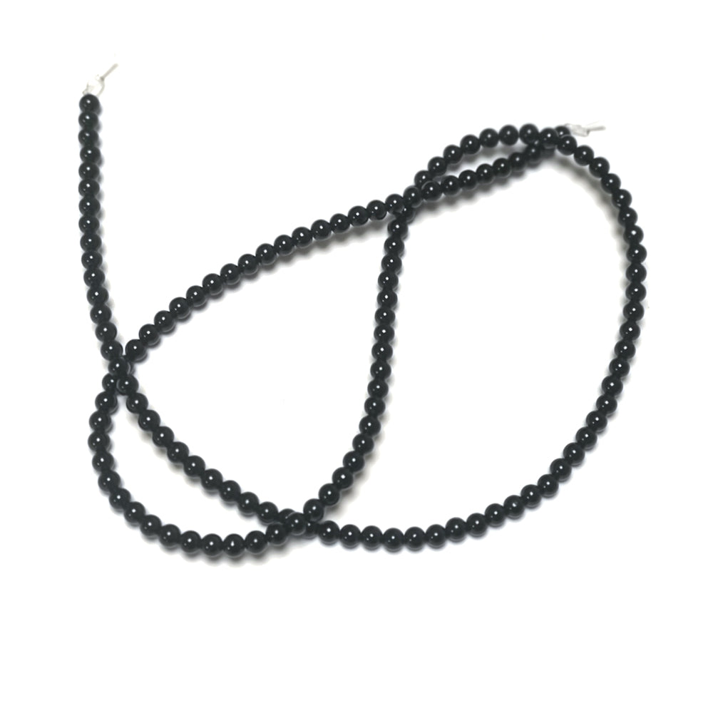 Black Onyx Beads Plain Round 3mm Strand Of 125+