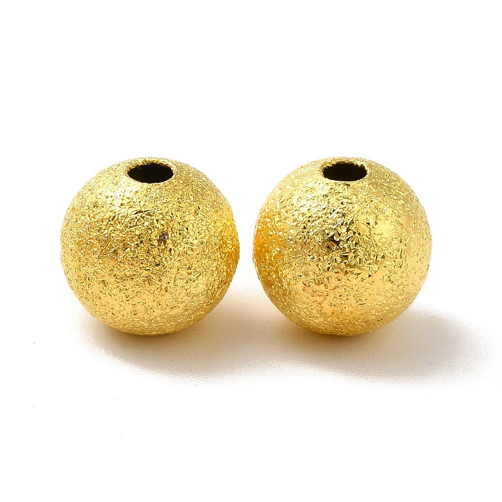 Golden Brass Beads Round Spacer 8mm Stardust Pack Of 50