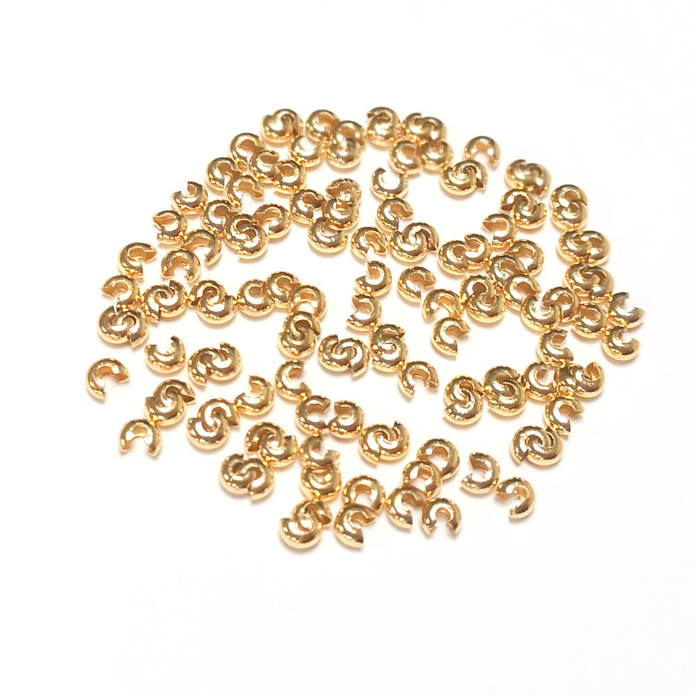 Brass Crimp Covers Golden Round 4mm Pack Of 100+